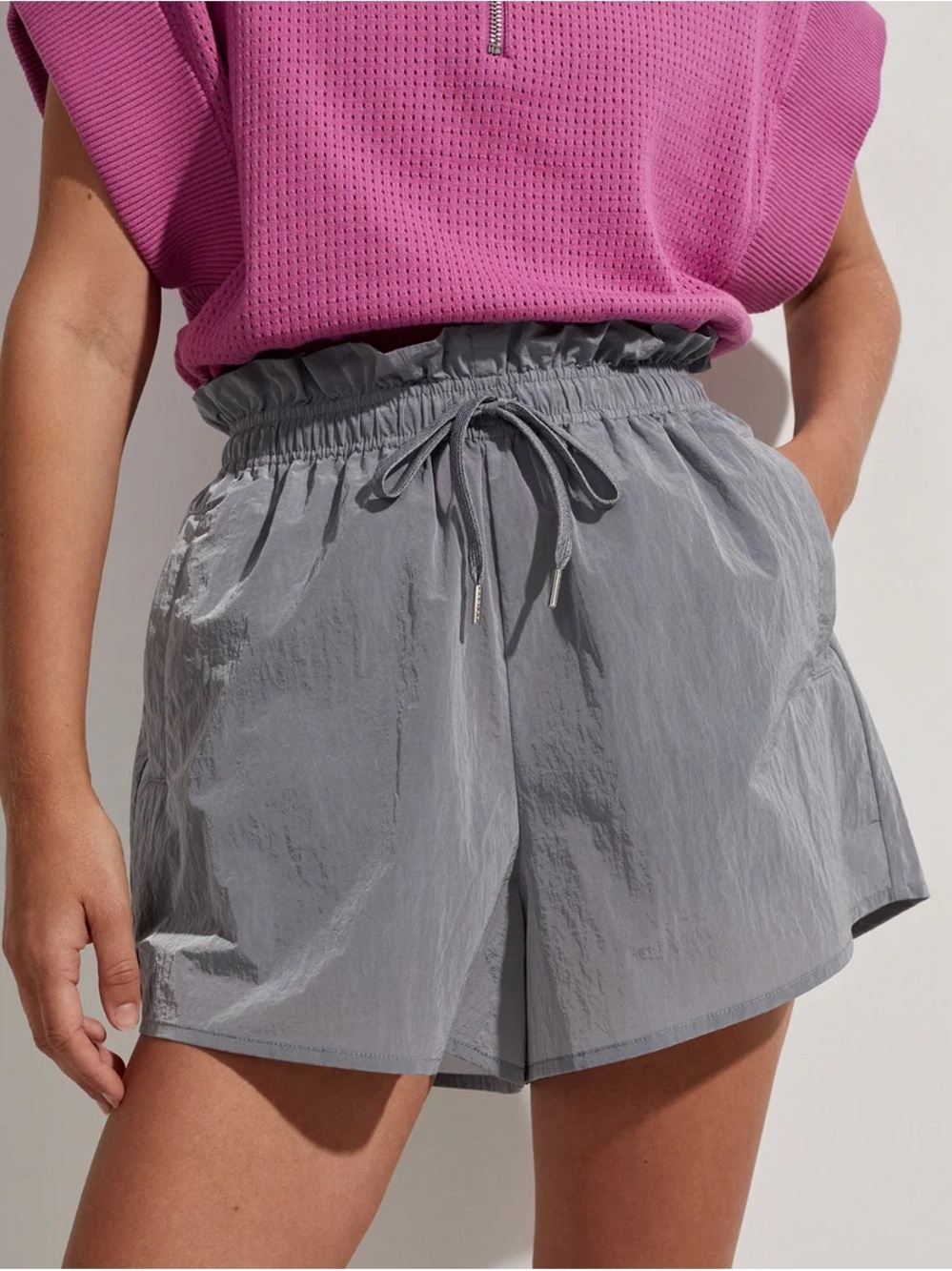 Varley Grey/Blue High Rise Shorts